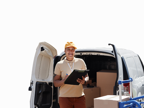 Worker with a truck