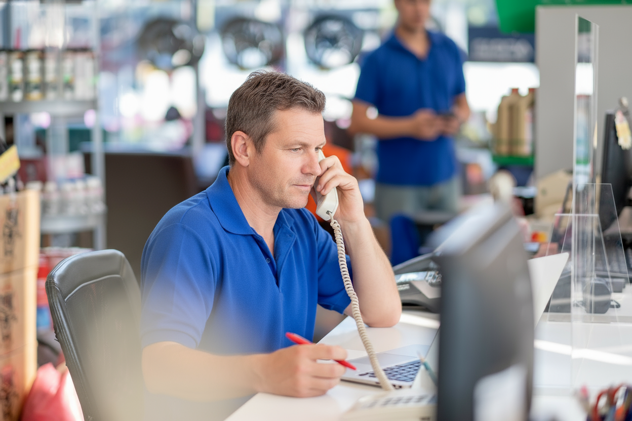 customer service representative on the phone