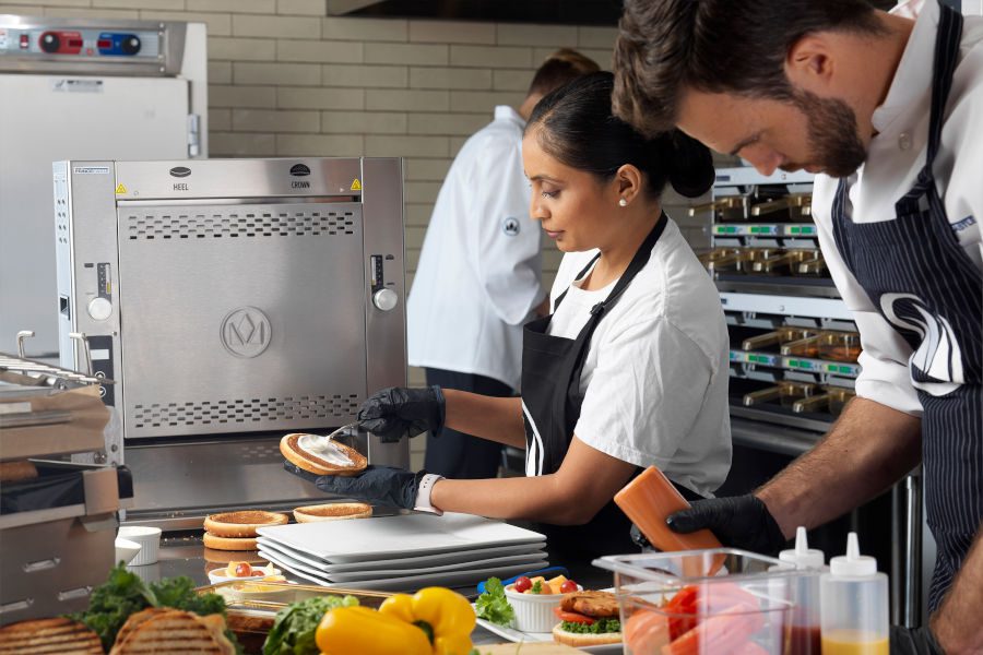 Woman making toast